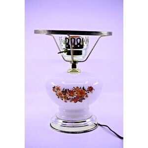 Vintage UNDERWRITERS LABORATORIES G-2019 Floral Hurricane Lamp- Tested